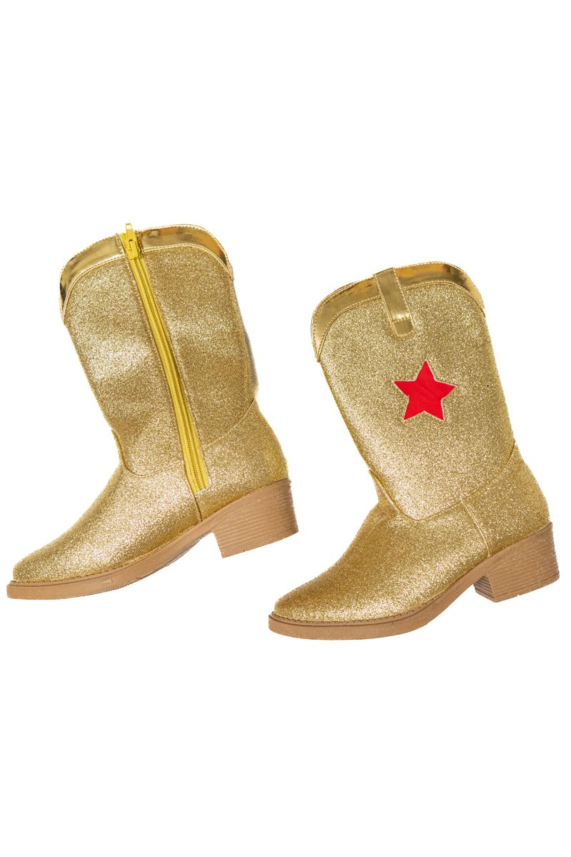 A Leading Role Gold Sparkle Boots