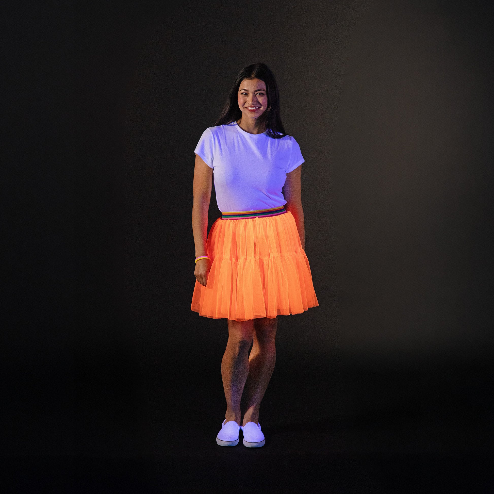 A Leading Role Adult Short Orange Glow Skirt