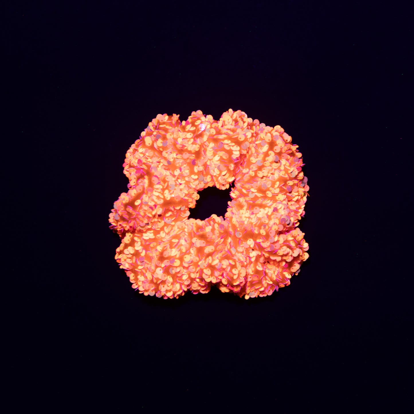 Jr Star Orange Sparkle Glow Child Scrunchie