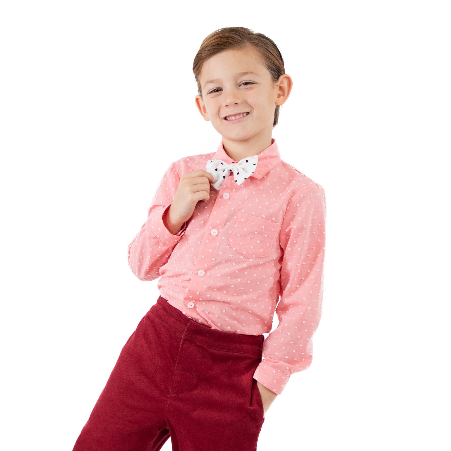 Jr Star Child Heartbreaker Pink Shirt with Bow Tie