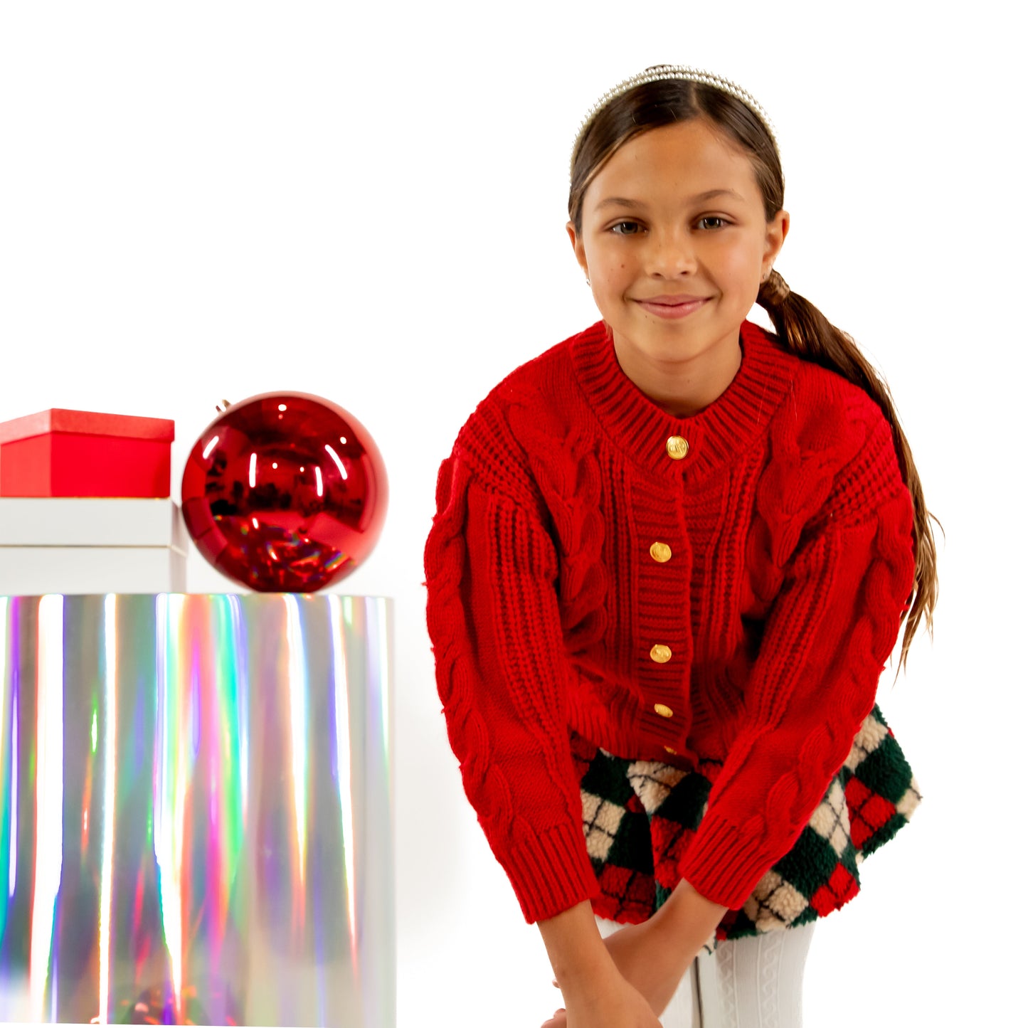 A Leading Role Premium Child Cranberry Red Cardigan