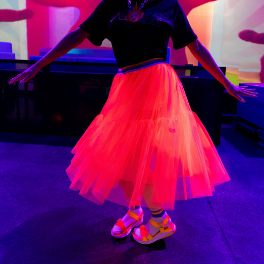 Jr Star Child Long Orange Glow Skirt