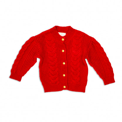 Jr Star Cranberry Red Child Cardigan