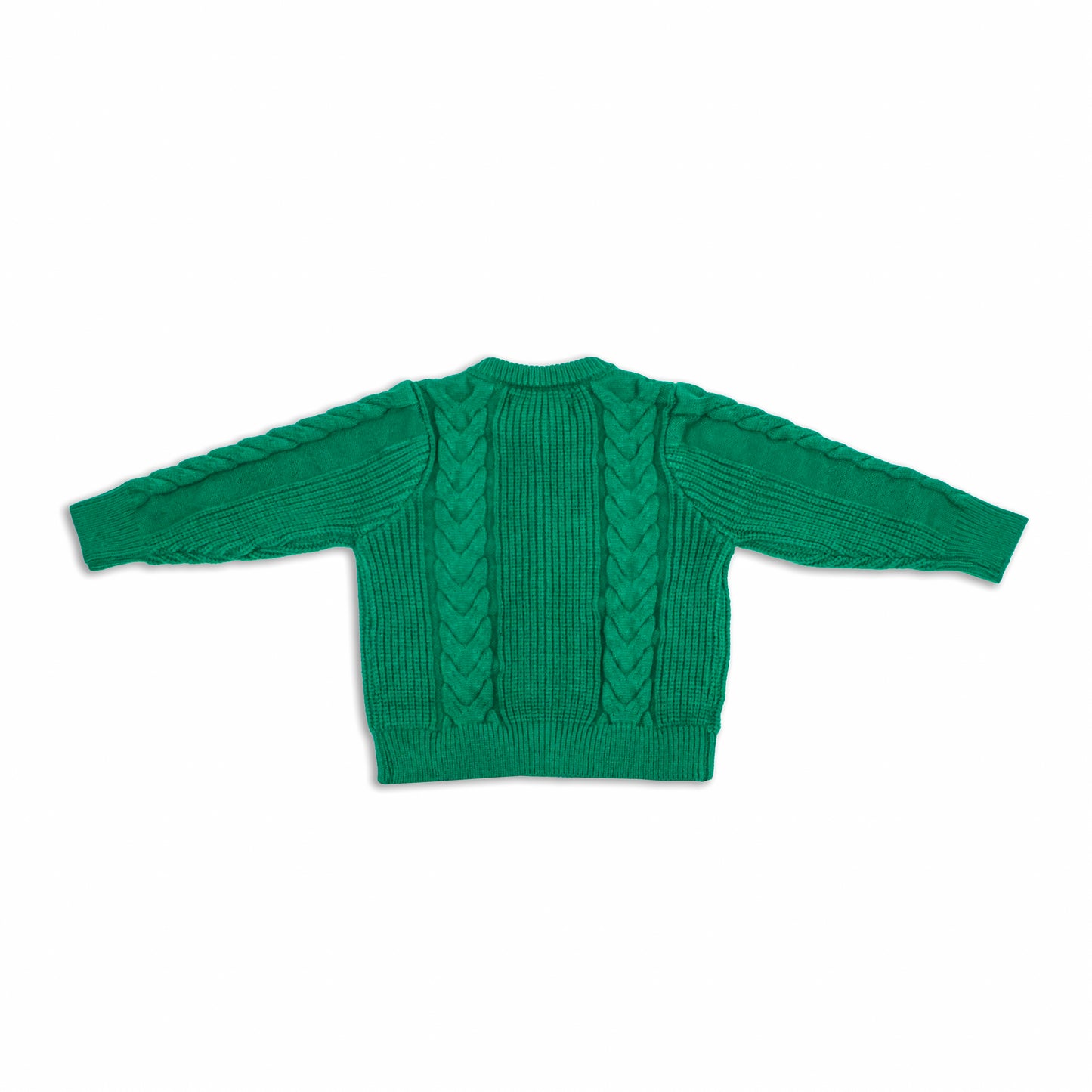 Jr Star Ivy Green Child Cable Knit Cardigan