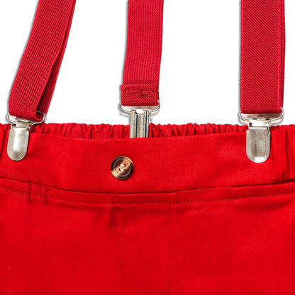 Jr Star Red Child Trouser and Suspender Set