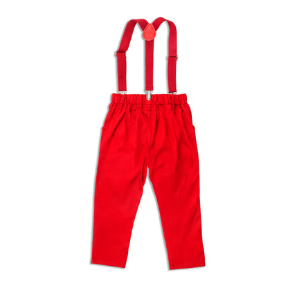 Jr Star Red Child Trouser and Suspender Set