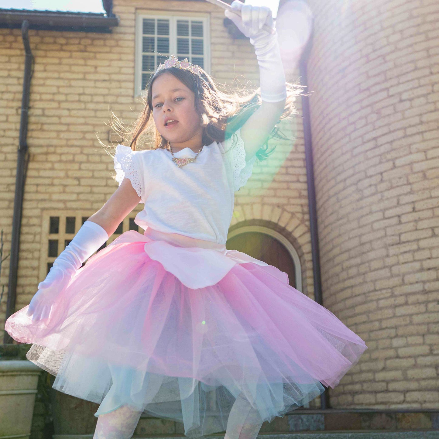 A Leading Role Cinderella and Sleeping Beauty Reversible Child Skirt with Gloves