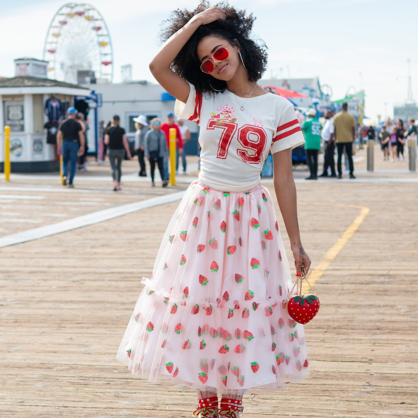 A Leading Role x Strawberry Shortcake Premium Adult Strawberry Sequin Skirt